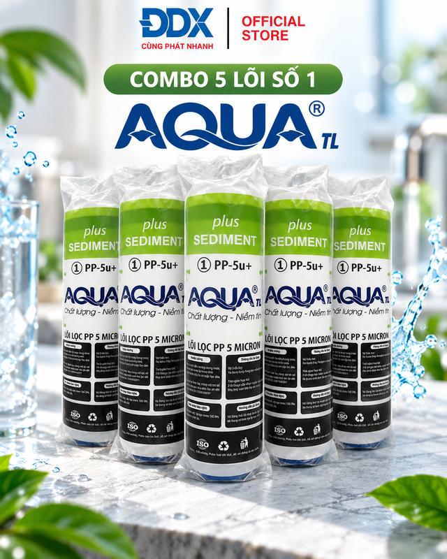 Combo 5 lõi lọc thô 1 Aqua | Combo 5 Lõi Lọc Thô 1 Aqua 10 Inch – Lõi Thay Thế Vị Trí Số 1 Máy Lọc Nước RO
