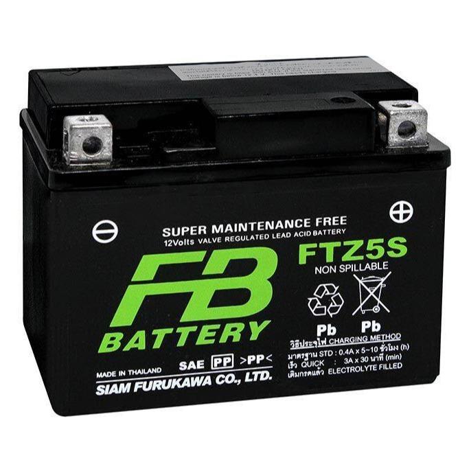 FB FTZ5S แบตเตอรี่สำหรับรถมอเตอร์ไซค์