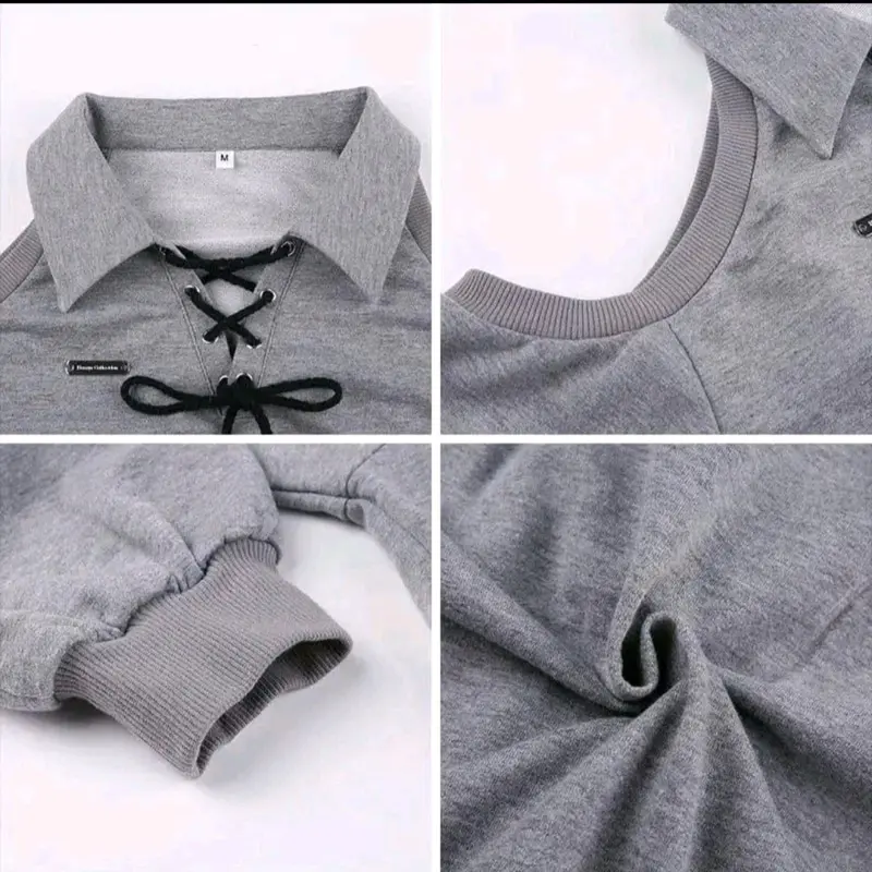 Sweater Wanita Lisa Open Shoulder End Stylish Basic Crop Knitwear Atasan Crewneck Fleece Lembut Hoodie Crop Top Remaja - Oversize, Panjang Hitam Nyaman Casual High 4
