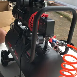 JLD Mesin Kompresor Angin Listrik 30L 8bar Tanpa Oli 1100W Full Sets Kualitas Premium 70dB Kecepatan 2800RPM untuk Alat Pneumatik 1HP 30 liter