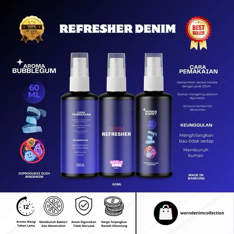 WORNDENIM Refresher Denim Premium Wangi Dan Tahan Lama Pewangi