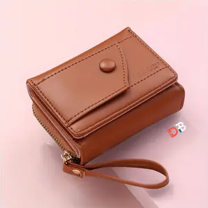 Dompet Lipat Wanita Korean Style Dompet Uang Dompet Kartu Dompet Kulit sintetis tebal