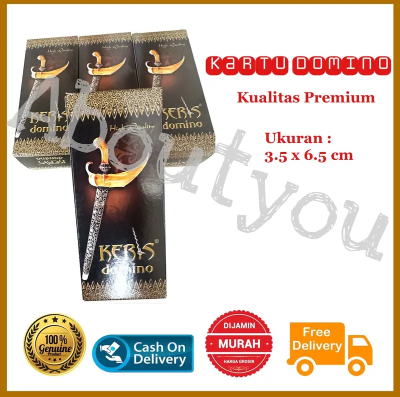 Kartu DOMINO merk KERIS kualitas tinggi anti air Mainan Kartu Kris Domino Kotak Card Games Toys Kertas 2