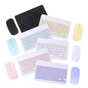 KEYBOARD BLUETOOTH/MOUSE BISA BLUETOOTH & WIRELESS SUPPORT ALL DEVICE TABLET/PHONE WARNA MACARON