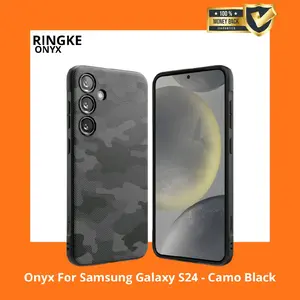 Ringke Onyx Design Case Untuk Samsung Galaxy S24 - Camo Black Original