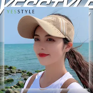 Yesstyle Topi Visor Sport Rajut breathable Wanita Topi Olahraga Pantai Sun Hat Anti UV Musim Panas Lipat Stylish