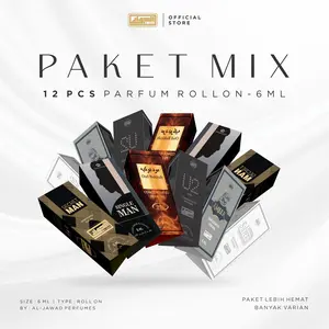 PROMO COD PARFUM NON ALKOHOL Paket 12 Botol 6 ml - AL JAWAD ORIGINAL Parfum / Perfume / Minyak Wangi Pria Wanita Tahan Lama