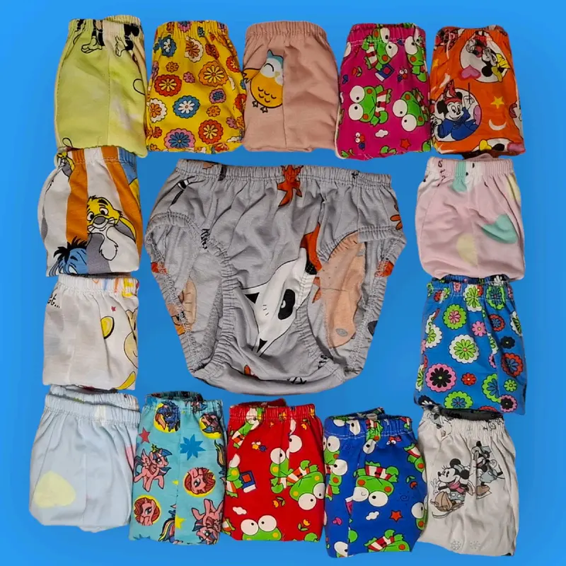 12pcs celana dalam anak printing perempuan/laki laki motip karakter katun spandek Fashion 2