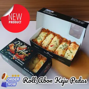Abon Gulung Pedas 1 box - Makanan Ringan Khas Indonesia - Snack, Food Camilan Cemilan Kering