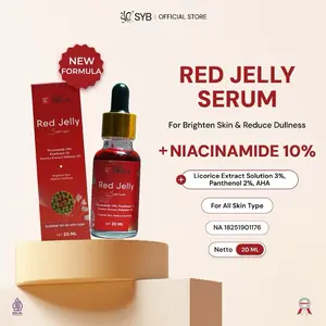 SYB Serum Red Jelly Glow Serum Mencerahkan Wajah Niacinamide Glycolic Mengencangkan  Pencerah Vitamin Acid Hyaluronic Tranexamic Perawatan Berminyak Hitam Ceramide  Muka Kusam  Kering  Aging Kerutan Wanita