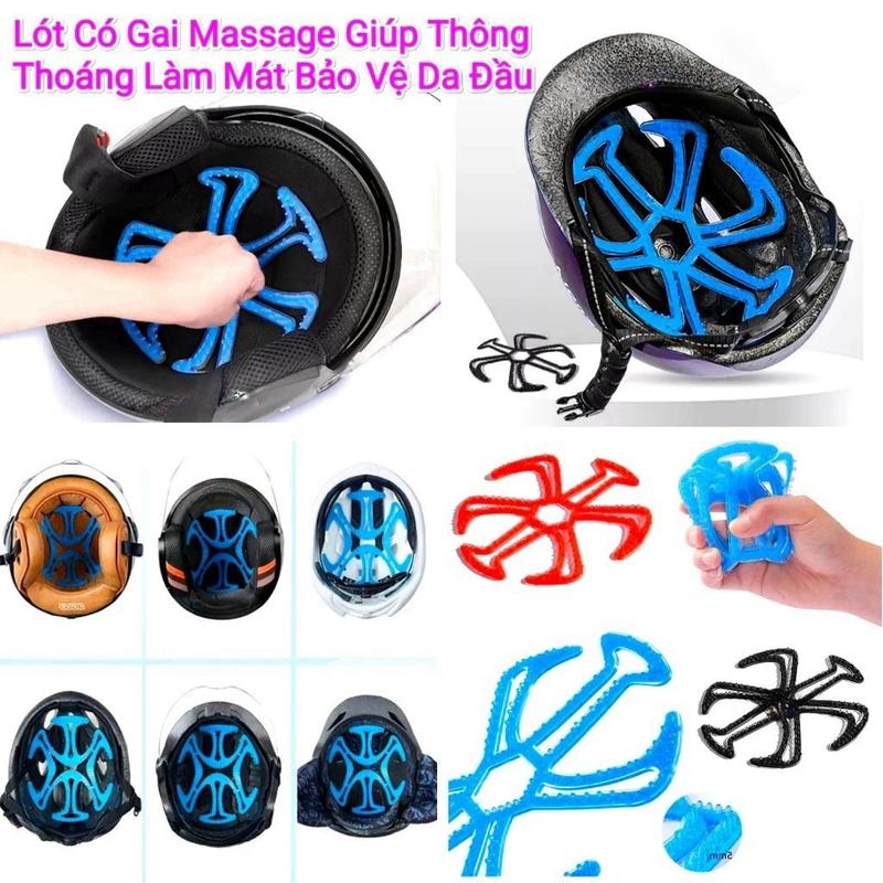  【MotoPlex Lót mũ nón bảo hiểm Silicon Massage chống nóng chống xẹp tóc thông thoáng làm mát chăm sóc bảo vệ da đầu 