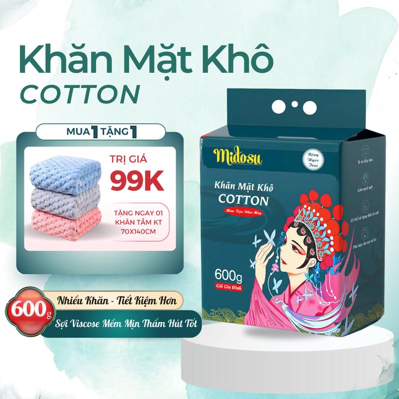 MUA 1 TẶNG 1 TẮM Khăn Lau Mặt Khô Dùng Một Lần Siêu Mềm Thấm Hút Nước Tốt Có Móc Treo Tường Bịch 600g Khăn Tắm