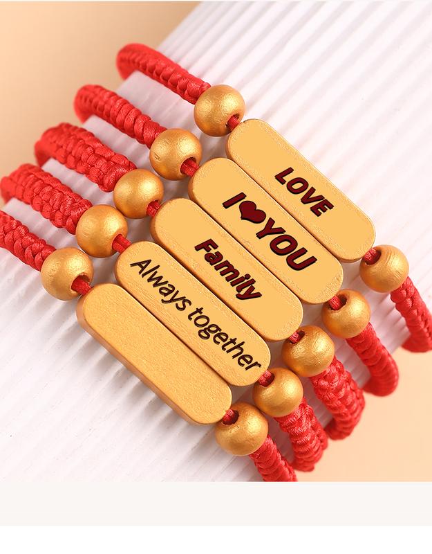 Vòng Tay Màu Đỏ Tùy Chỉnh Khắc Tùy Chỉnh, Tự Làm, May Mắn, Dây Đỏ, Thích Hợp Cho Bé Trai Và Bé Gái, Quà Tặng Nhỏ Cho Cặp Đôi 2