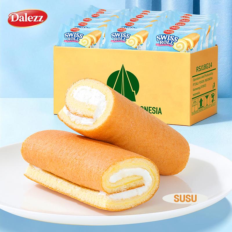 Dalezz Swiss Roll Bolu Gulung Lembut Isi Krim rasa Coklat, Stroberi, Keju, Susu, 18g - Snack Enak & Halal | BPOM Dalezz Swiss Roll Bolu Gulung Lembut Isi Krim rasa Coklat, Stroberi, Keju, Susu, 18g - Snack Enak & Halal | BPOM