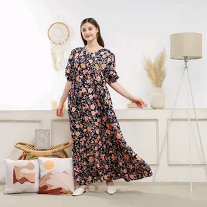 Daster SOFIA Full Kancing Aktif Dress Tidur Busui Bumil Rayon Panjang Dewasa Wanita Premium Almeera Boutique & Fashion