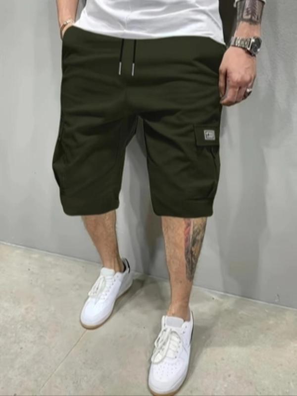 Men's Solid Pocket Cargo Shorts, Regular Fit Casual Comfy Breathable Shorts for Summer, Men's Bottoms for Daily Wear 3