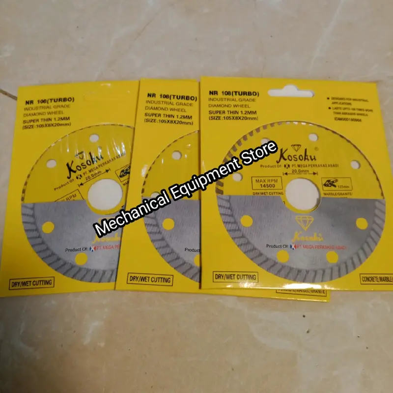Diamond Wheel Super Thin 1.2mm Dry/wet Cutting 105 x 8 x 20mm Kosoku mata gerinda 2