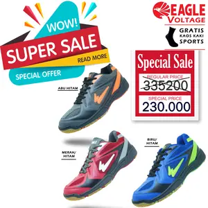 Sepatu Badminton Eagle Voltage Original Terbaru - Sepatu Bulu Tangkis Eagle Voltage Terbaru