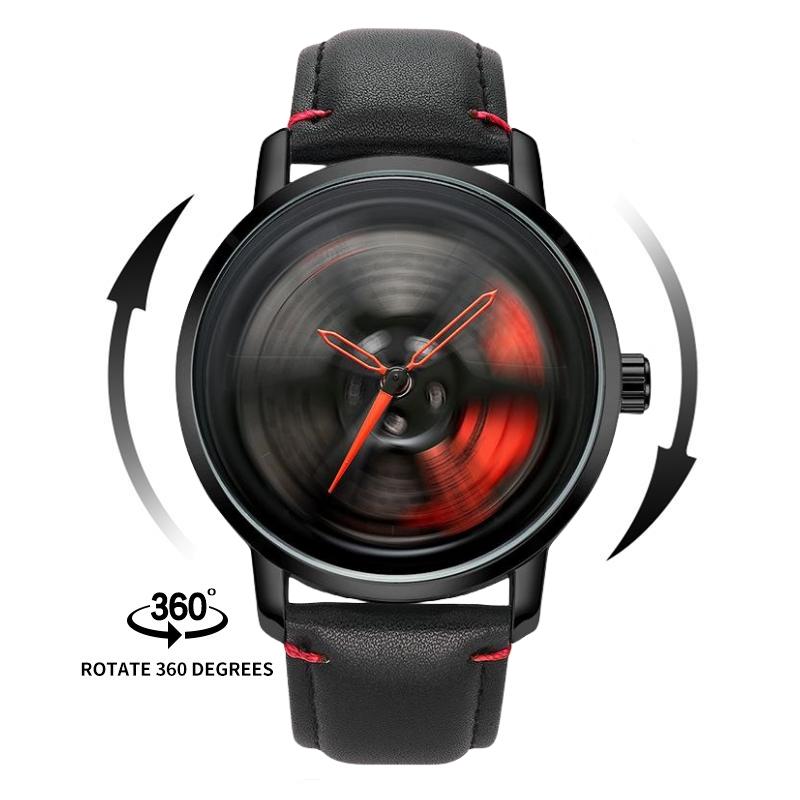 Đồng Hồ Nam Trung Tâm Bánh Xe Thể Thao Mới Xoay Không Thấm Nước Không Cơ Khí Đồng Hồ Thạch Anh Thời Trang Cá Tính Titan Watch