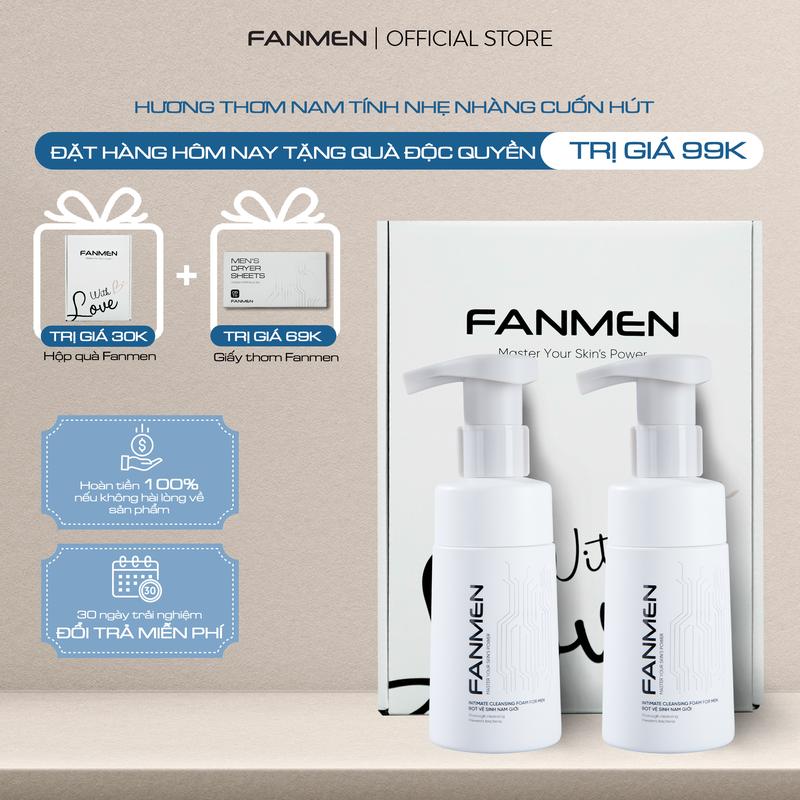 COMBO 2 Bọt vệ sinh nam giới khử mùi vùng kín và hỗ trợ ngăn ngừa 650 loại vi khuẩn, hương nam tính 100ml | Tặng Hộp Đựng WLn Kèm Quà 0Đ