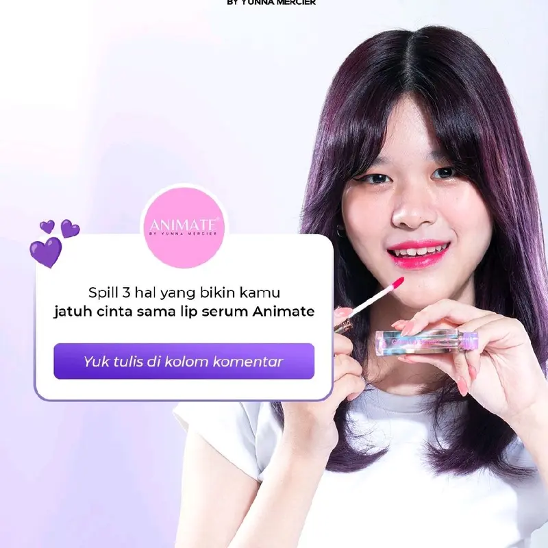 Animate Glow Serum Lip serum 4ml  animate Melembabkan Bibir Kering dan Pink alami Vitamin Pemerah bibir 3