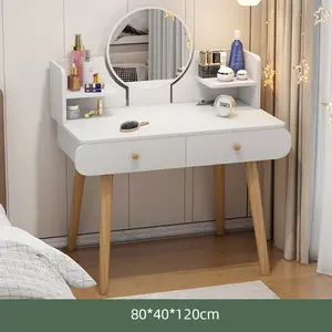 Meja Rias Putih / Meja Rias Minimalis / Meja Rias Lampu LED | Rumah Solusi