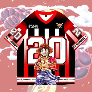 Yesmode Baju Jersey Anak Luffy One piece apparel Bahan Dryfit Vintage ANAK UNISEX COWOK/CEWEK USIA 2- 10 TAHUN OVERSIZE