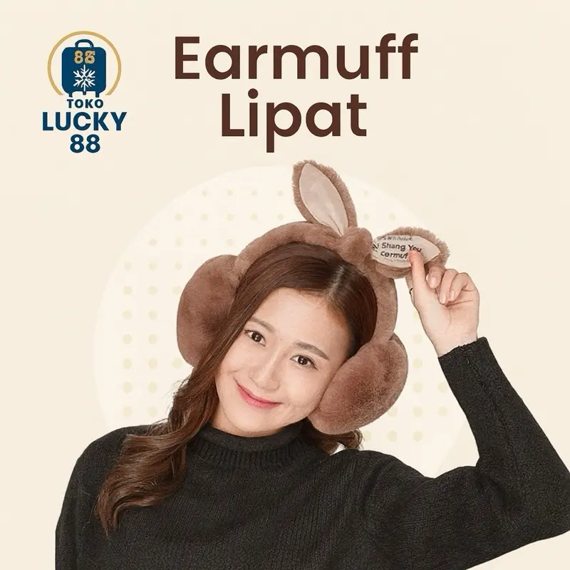 TOKO LUCKY 88 Earmuff Lipat Musim Dingin Winter Fashionable dengan Desain Menggemaskan Bahan Wool Velvet Fur Nyaman untuk Semua Usia