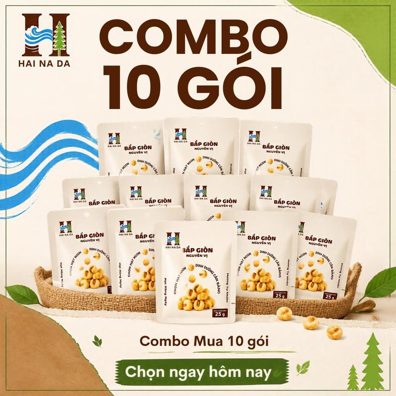 Combo 10 gói NGÔ GIÒN KHÔNG CHIÊN DẦU - VỊ NGUYÊN BẢN