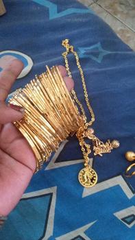 Product Review of gelang kroncong set 12 motip bambu 6 motip cantik maret edisi eid mubarok mewah Emas Gold from M**w 1