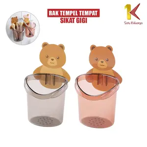 [COD] SK C452 Rak Tempel Tempat Sikat Gigi Bear Toothpaste Holder Serbaguna