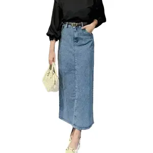 Orimoza Rok Jeans Skirt Theana Wanita Panjang Kancing