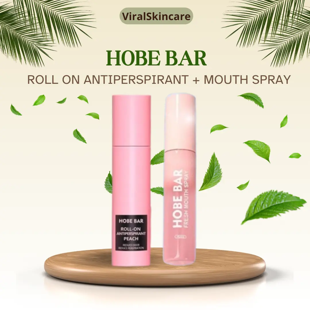 Hobe Bar Bundling Fresh Mouth Spray Probiotic + deodorant Roll On White Peach Scented Antiperspirant