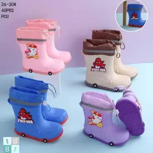 Sepatu Boots anak karakter kuda poni dan spiderman lucu cewek cowok anti air