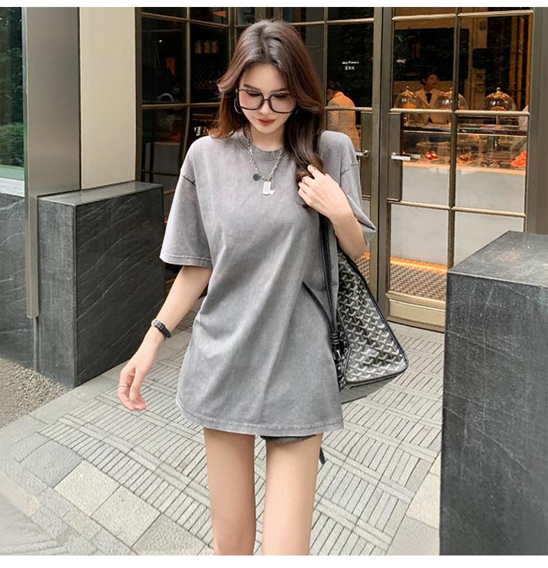 Product Introduction of Summer fashion unisex solid color versatile pure cotton short sleeved T-shirt 17