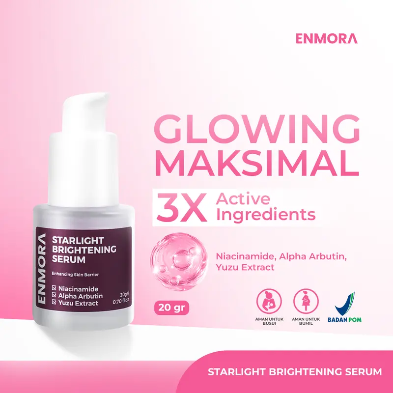 Enmora Starlight Brightening Serum Pencerah Wajah dengan Niacinamide, Alpha Arbutin dan Yuzu Extract - Mencerahkan Muka 0