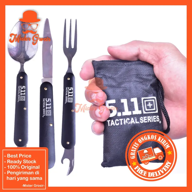 Sendok Lipat 5.11 Sendok Ultralight Sendok Set Pendaki Sendok Multifungsi Hiking Camping Traveling 1