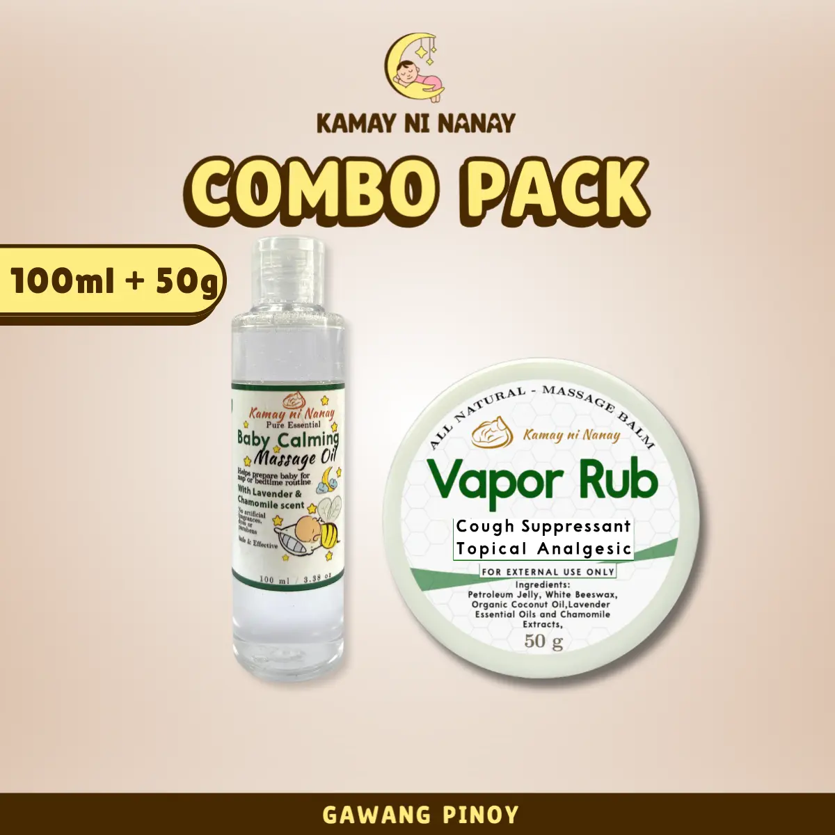 Kamay ni Nanay Combo Pack - 100% Original Authentic Vaporub and Calming Oil for Baby Kids