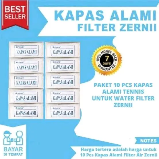 READY PAKET DAPAT 10 KAPAS ALAMI TENNIS REFILL PENGGANTI FILTER AIR ZERNII MENYARING PARTIKEL DAN KUMAN PENJERNIHAN AIR WATER FILTER Pembersihan Diri Pemurnian Air