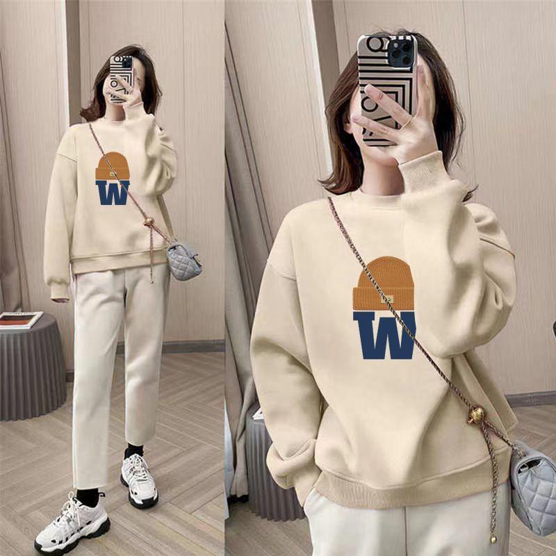 Product Introduction of Áo Cho Nữ, Áo Nỉ Cotton Nguyên Chất Mới Cho Mùa Thu Và Mùa Đông, Nhung Cáo Bạc Dày Dặn, Cổ Tròn Dáng Rộng In Họa Tiết Cao Cấp, Áo Giảm Béo Cho Nữ 7