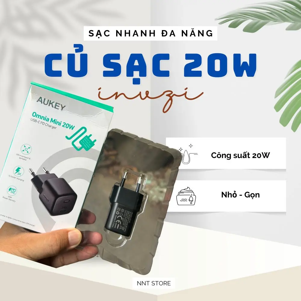 Củ cốc Sạc nhanh Aukey 20W Omnia Mini cổng C có PD