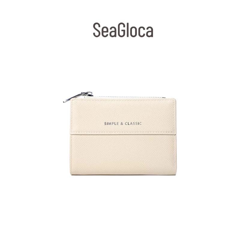 Ví Ngắn, SeaGloca, Màu Trơn Dành Cho Nữ, Thiết Kế Gấp Mới, Phong Cách Độc Đáo Cỡ Nhỏ No.1851