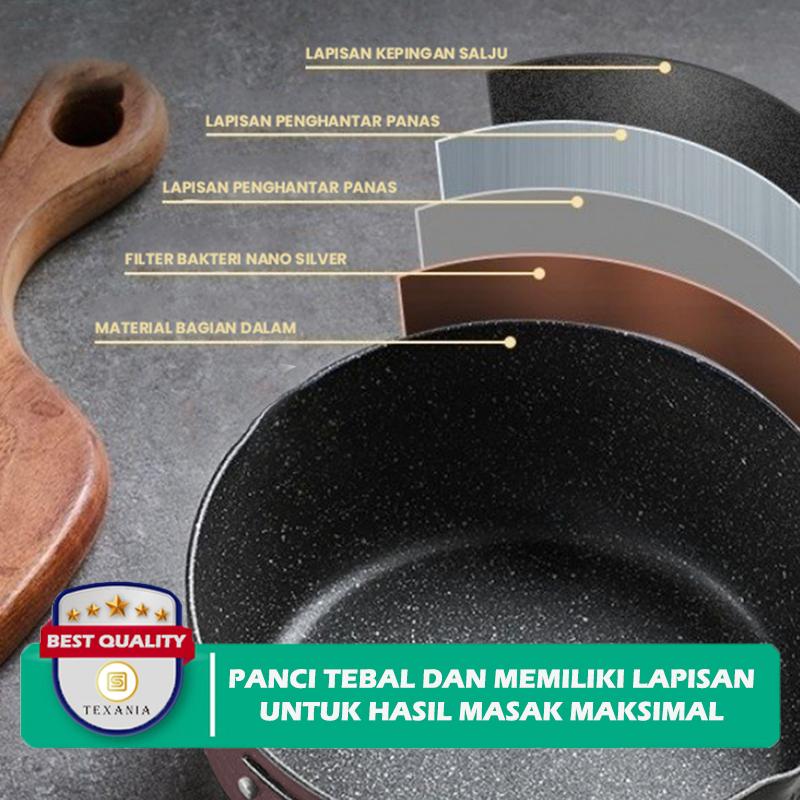 Product Introduction of [Exclusive toko.masbi] TEXANIA Panci Mie Panci Susu Panci Soup Marble Warna Elegan Anti Lengket Sauce Pan Kitchenware 3