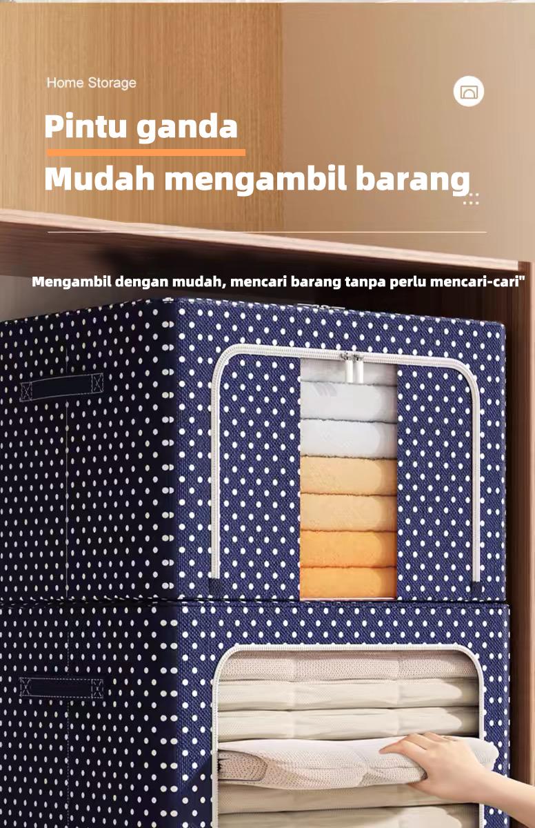 Kotak penyimpanan oxford Bedroom storage box  Pakaian organizer Jumbo Tempat Penyimpanan Multifungsi mainan box storge Bedroom Garments Storage Kotak Simpanan dengan Bingkai Baja Kotak Simpanan Anti Air dan Anti Kelembaban organizer box storage