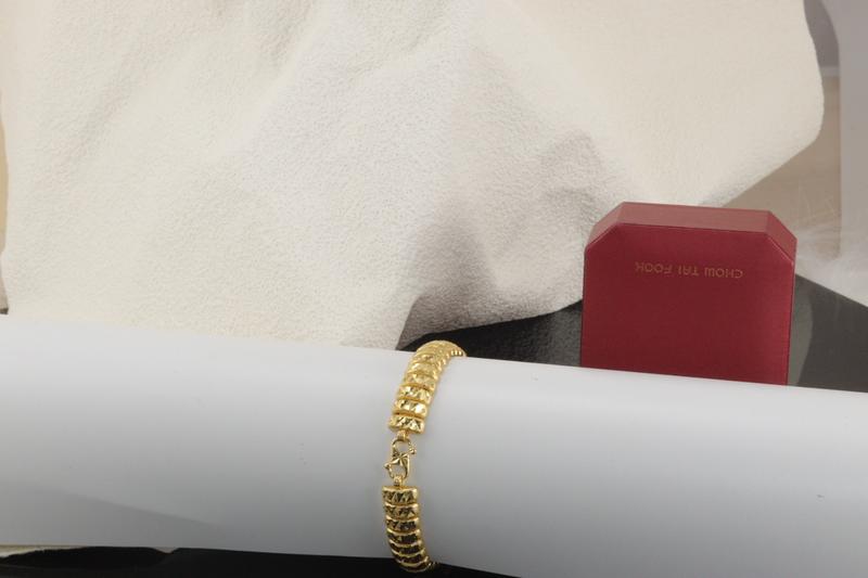 Product Introduction of （Bracelet）24k 8mm clasp pattern bracelet 2