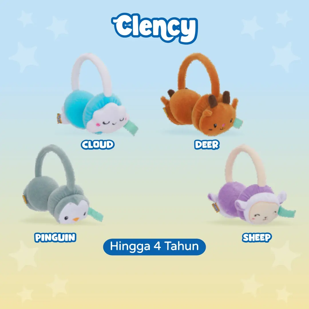 Clency Penutup Telinga Anak Earmuff Aplikasi Bordir Karakter CLE2013