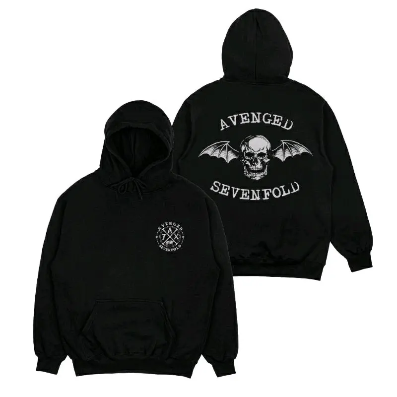 Sweater Hitam Jumper Distro A7X Avenged Sevenfold Logo Unisex Bahan Fleece Cotton Tebal High Tangan Panjang Pria Wanita Nyaman Sablon Keren basic hoodie lokal