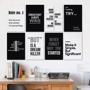 Poster Motivasi Hiasan Dinding Quotes Wall Decor Dekorasi Pajangan Kayu Ruang Kerja Rumah Kamar RC