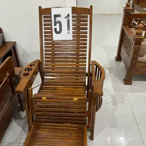 Kursi malas kayu jati 100% cocok diluar ruangan anda