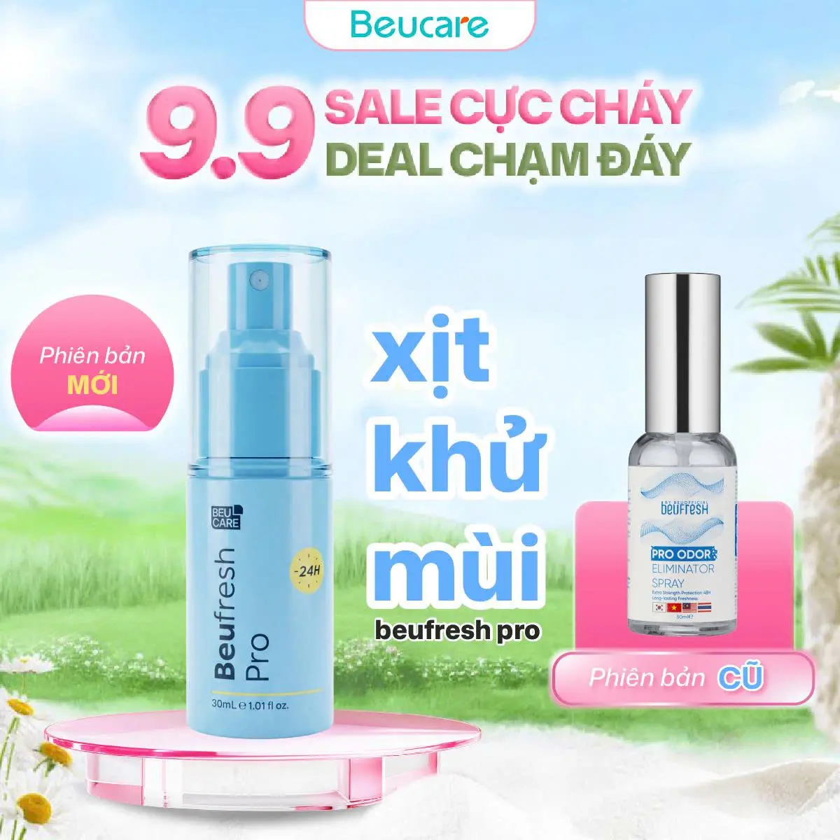 BEUFRESH PRO Xịt Khử Mùi Toàn Thân, Cảm Giác Dễ Chịu, Hỗ Trợ Giảm Thiểu Mồ Hôi - XN601 cho nam không ố vàng chai xịt hôi nách chính hãng